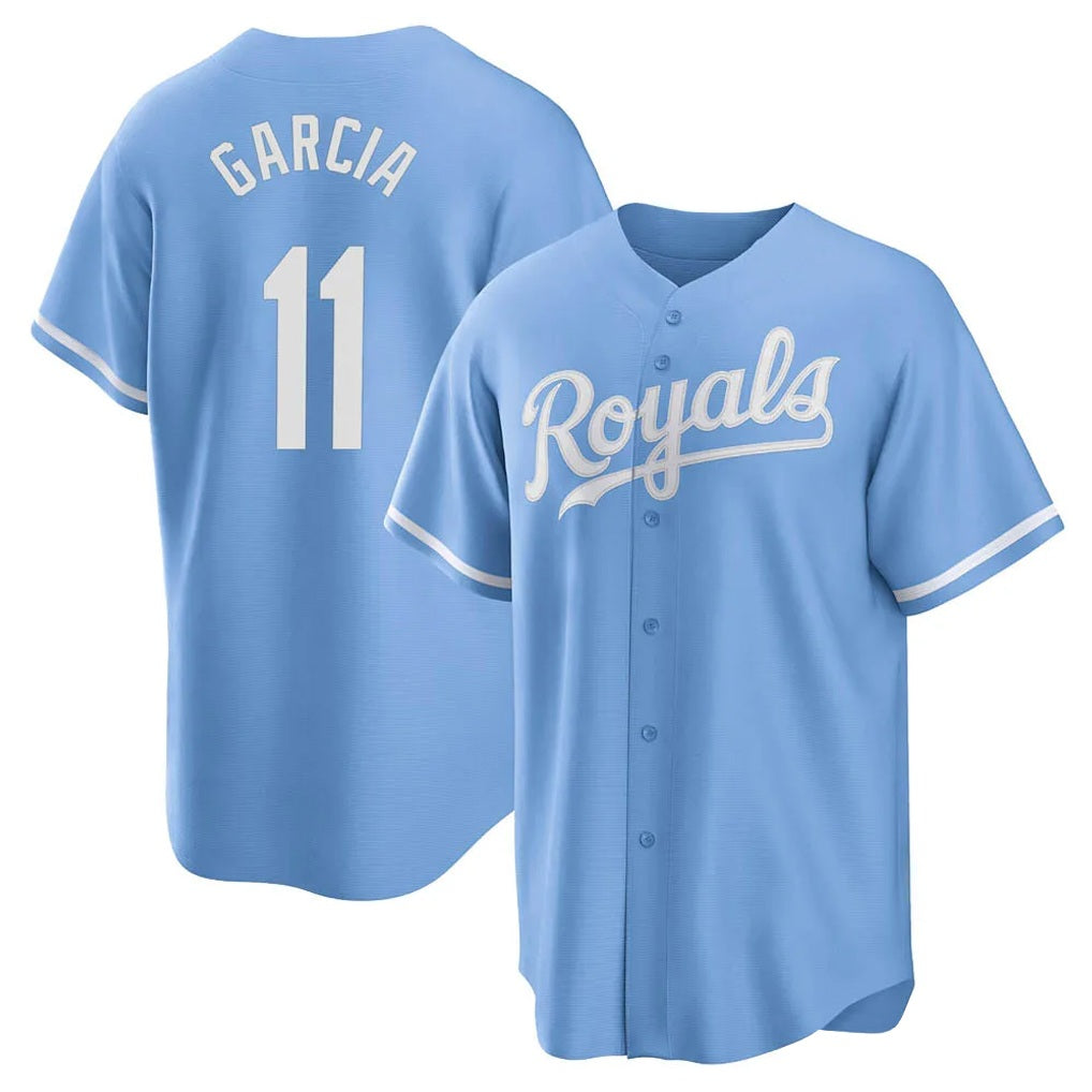 Kansas City Royals #11 Maikel Garcia Player Light Blue HeidiMiller Home Game Stitched Jerseys