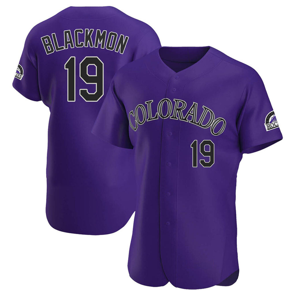 Colorado Rockies #19 Charlie Blackmon Player Purple HeidiMiller Limited Elite Home Stitched Jerseys