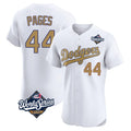 Los Angeles Dodgers #44 Andy Pages Player White Gold HeidiMiller World Series Limited Elite Home Stitched Jerseys