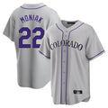 Colorado Rockies #22 Mickey Moniak Player Gray HeidiMiller Game Home Stitched Jerseys
