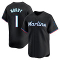 Miami Marlins #1 Connor Norby Player Black HeidiMiller Home Limited Stitched Jerseys