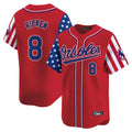 Baltimore Orioles #8 Cal Ripken Player Red HeidiMiller Independence Day Vapor Premier Limited Home Game Stitched Jerseys