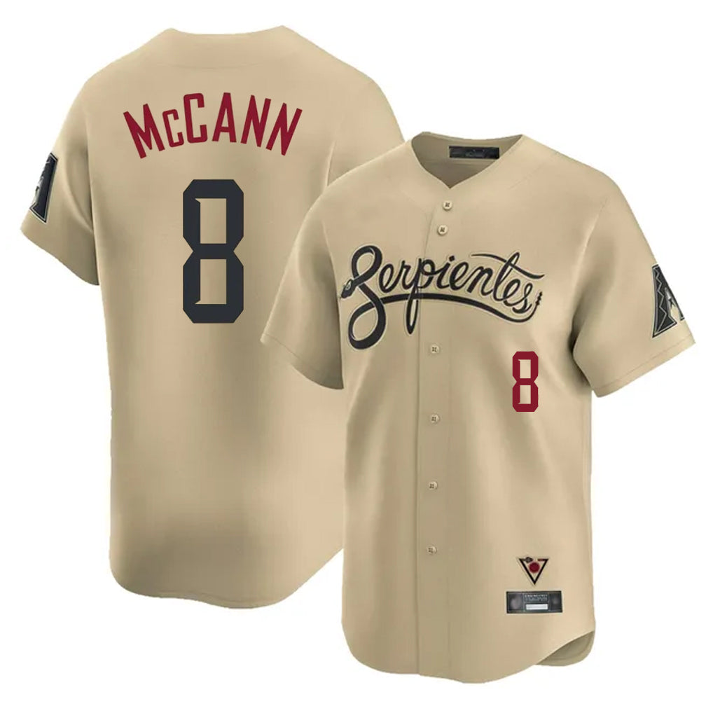 Arizona Diamondbacks #8 James McCann Player Tan HeidiMiller City Connect Limited Home Game Stitched Jerseys