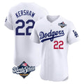 Los Angeles Dodgers #22 Clayton Kershaw Player White HeidiMiller World Series Limited Elite Stitched Jerseys