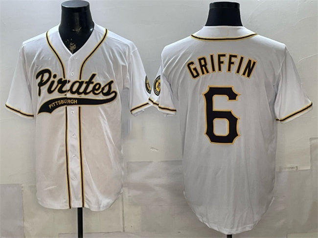 Pittsburgh Pirates #6 Konnor Griffin White HeidiMiller Cool Base Stitched Jersey