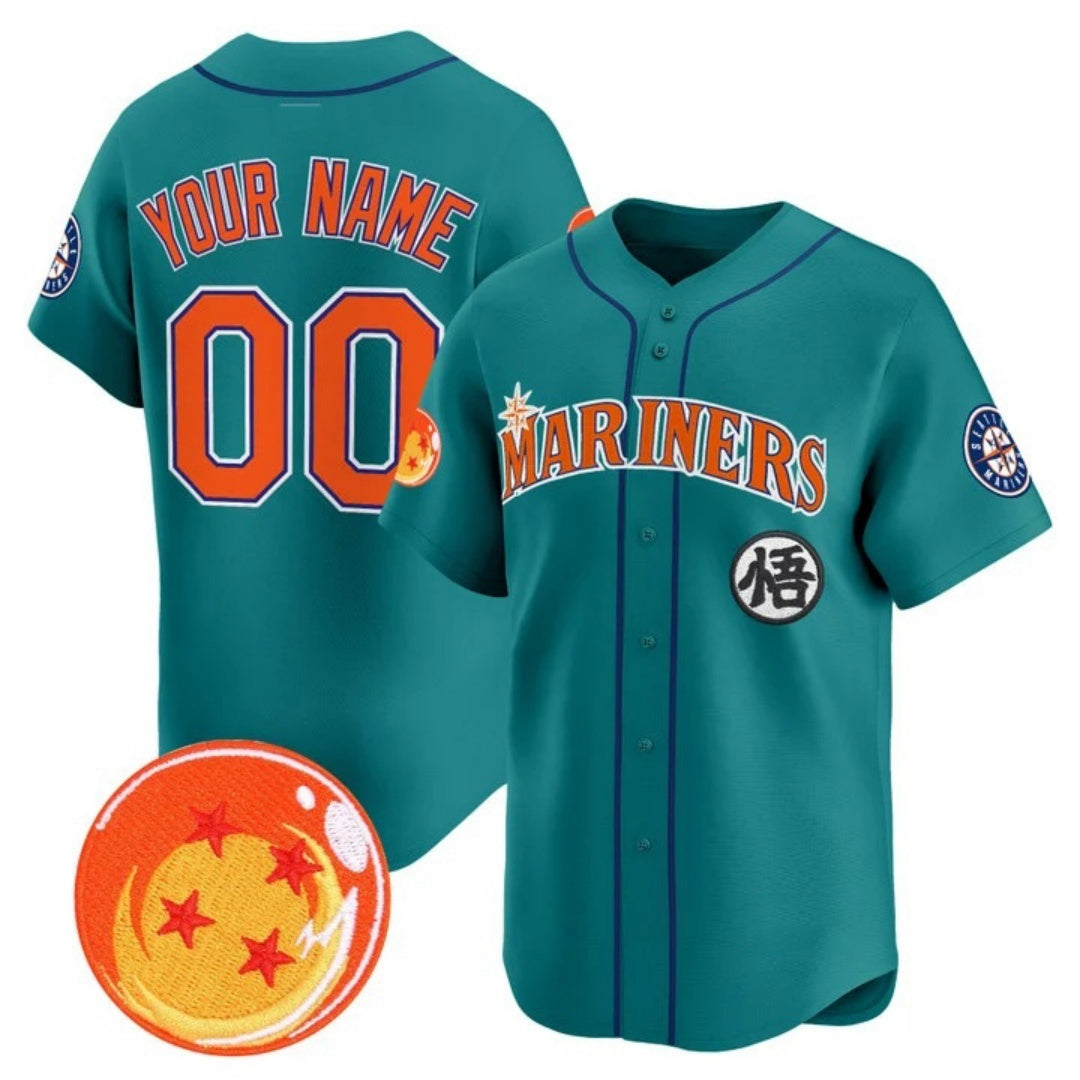Custom Seattle Mariners x Dragon Ball Teal HeidiMiller Vapor Premier Limited Jersey - All Stitched