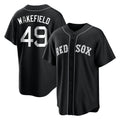 Boston Red Sox #49 Tim Wakefield Player Black HeidiMiller Home Game Stitched Jerseys