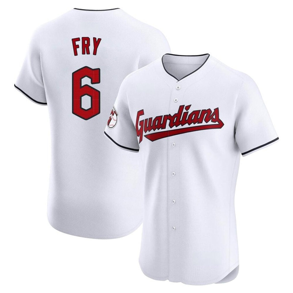 Cleveland Guardians #6 David Fry Player White HeidiMiller Limited Elite Home Stitched Jerseys