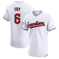 Cleveland Guardians #6 David Fry Player White HeidiMiller Limited Elite Home Stitched Jerseys