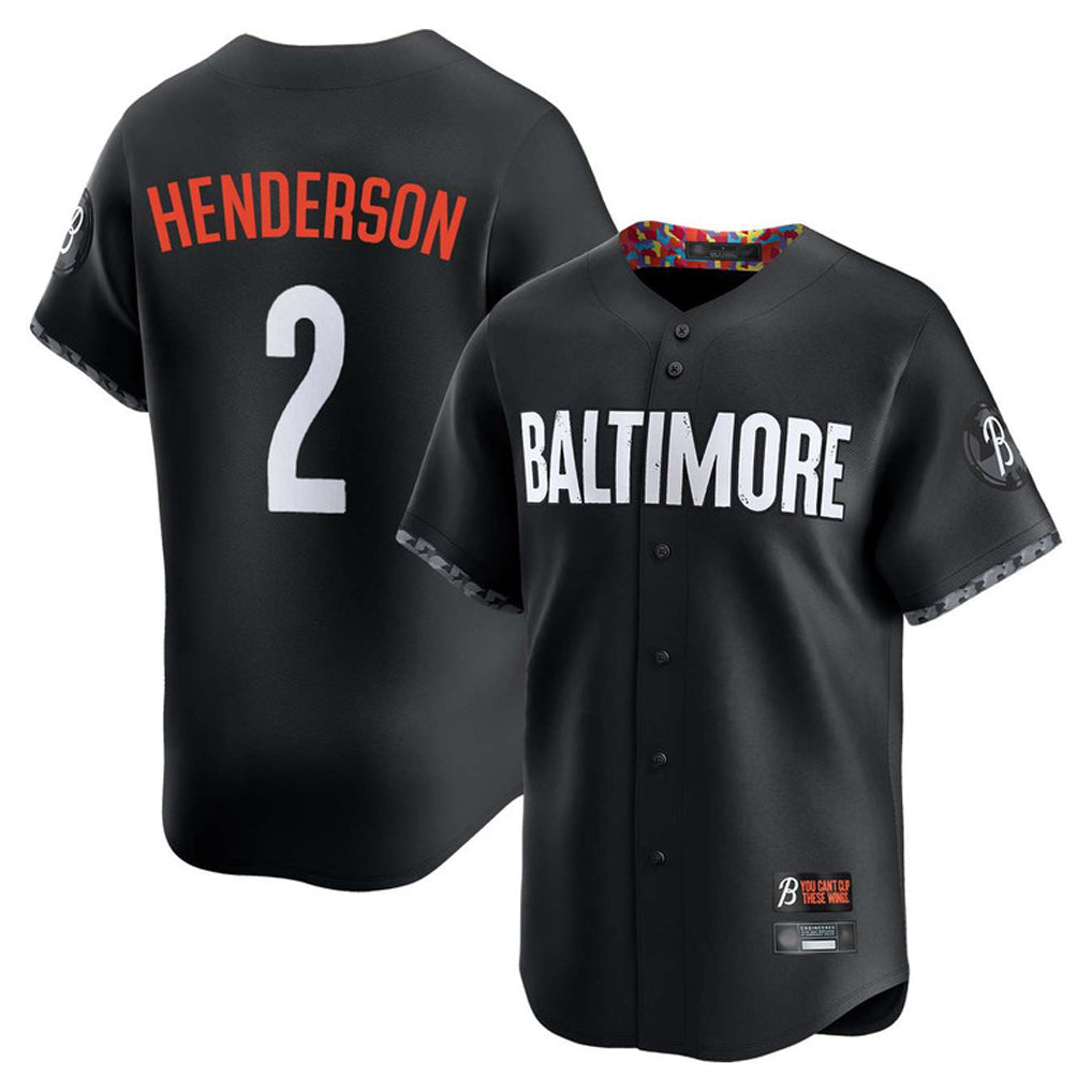 Baltimore Orioles #2 Gunnar Henderson Player Black HeidiMiller City Connect Limited Home Game Stitched Jerseys