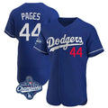 Los Angeles Dodgers #44 Andy Pages Player Royal HeidiMiller World Series Meet Limited Elite Home Stitched Jerseys