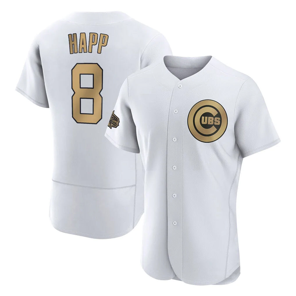 Chicago Cubs #8 Ian Happ Player Gold HeidiMiller All-Star Limited Elite Home Game Stitched Jerseys