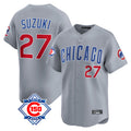 Chicago Cubs #27 Seiya Suzuki Player Gray HeidiMiller Road 150th Anniversary Limited Home Stitched Jerseys
