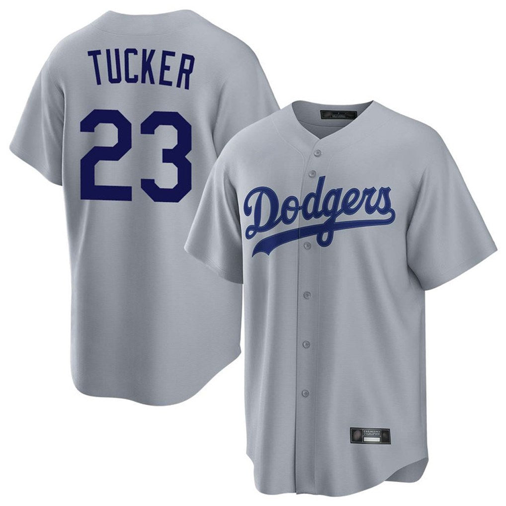 Los Angeles Dodgers #23 Kyle Tucker Player Gray HeidiMiller Game Stitched Jerseys
