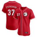 Cincinnati Reds #37 Tyler Stephenson Player Red HeidiMiller Limited Elite Home Game Stitched Jerseys