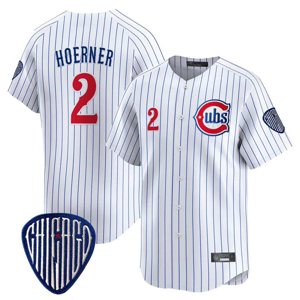 Chicago Cubs #2 Nico Hoerner Player White HeidiMiller Pinstripe Vapor Premier Limited Home Stitched Jerseys