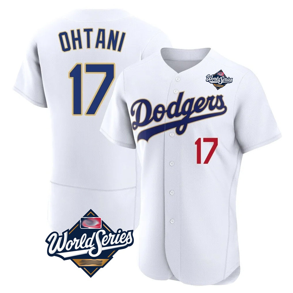 Los Angeles Dodgers #17 Shohei Ohtani Player Gold White HeidiMiller World Series 2026 Collection Stadium Limited Elite Stitched Jerseys
