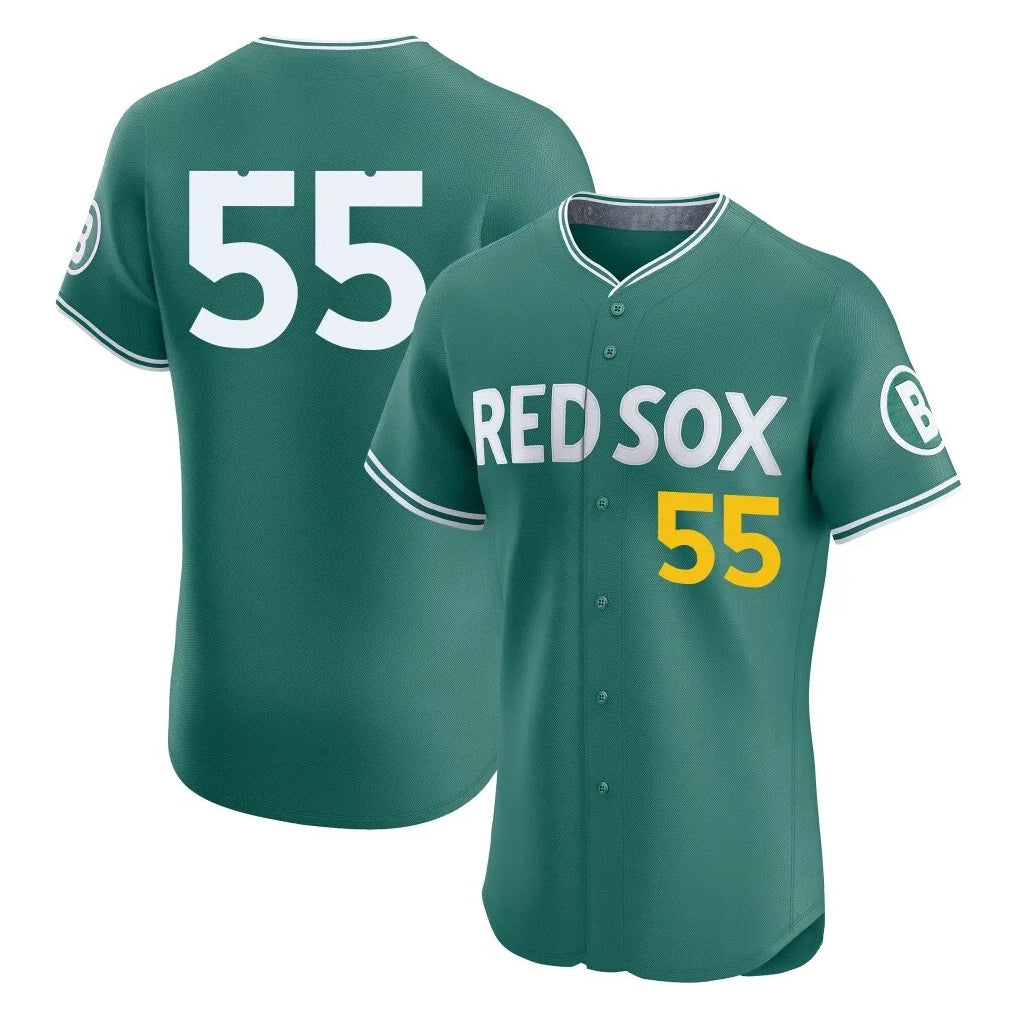 Boston Red Sox #55 Ranger Suarez Player Green HeidiMiller City Connect Limited Elite Home Game Stitched Jerseys1