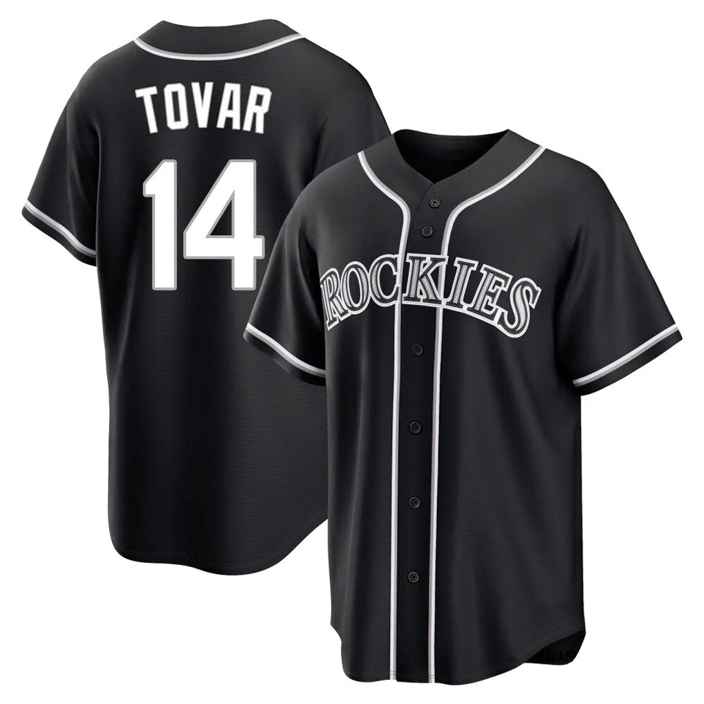 Colorado Rockies #14 Ezequiel Tovar Player Black HeidiMiller Fashion Out Home Game Stitched Jerseys