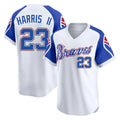 Atlanta Braves #23 Michael Harris II Player White HeidiMiller Throwback Cooperstown Collection T-shirt Game Stitched Jerseys