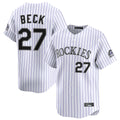 Colorado Rockies #27 Jordan Beck Player White HeidiMiller Limited Home Stitched Jerseys