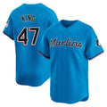 Miami Marlins #47 John King Player Blue HeidiMiller Home Limited Stitched Jerseys