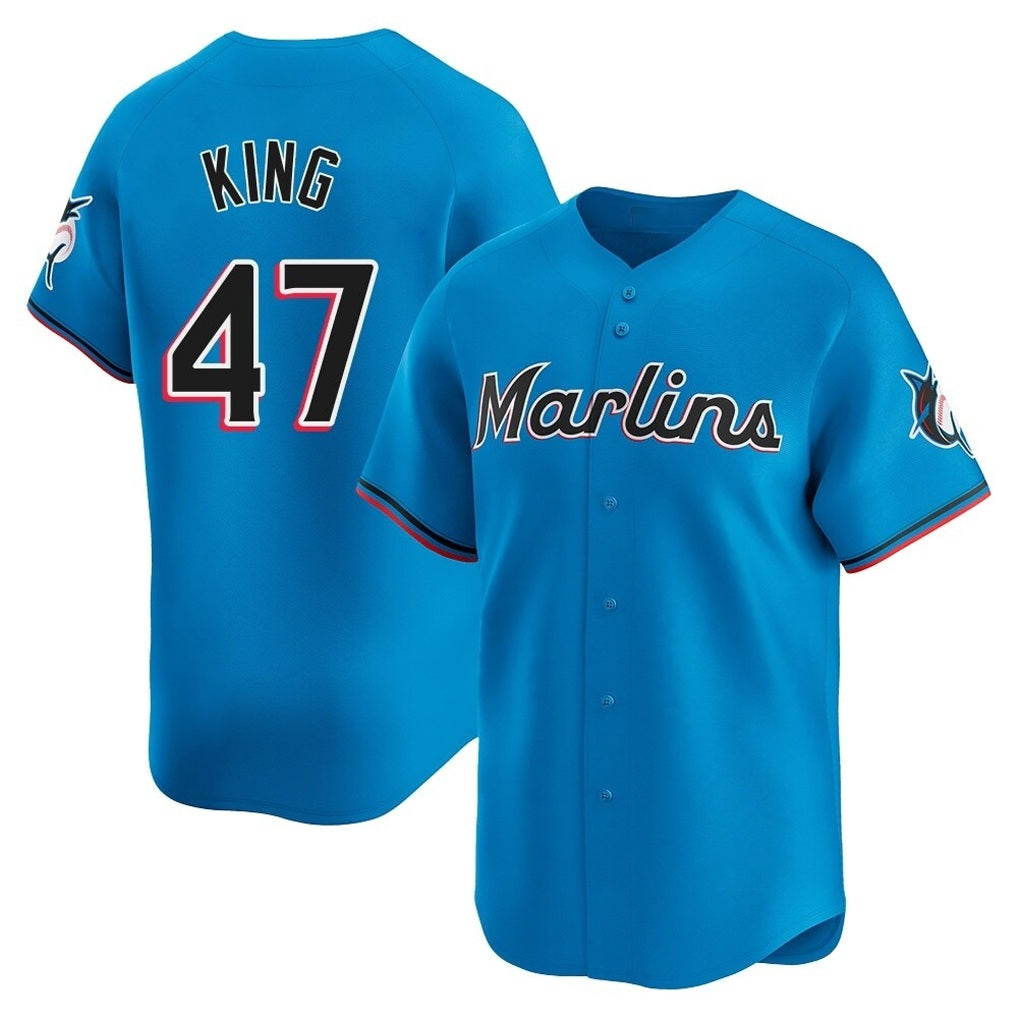 Miami Marlins #47 John King Player Blue HeidiMiller Home Limited Stitched Jerseys