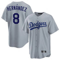 Los Angeles Dodgers #8 Enrique Hern¨¢ndez Player Gray HeidiMiller Game Stitched Jerseys