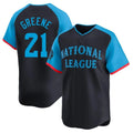 Cincinnati Reds #21 Hunter Greene Player Navy HeidiMiller Limited National League All-Star Game Stitched Jerseys