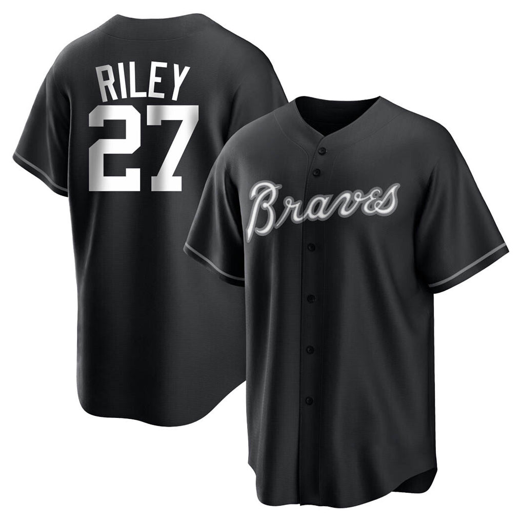 Atlanta Braves #27 Austin Riley Player Black HeidiMiller Home Game Stitched Jerseys