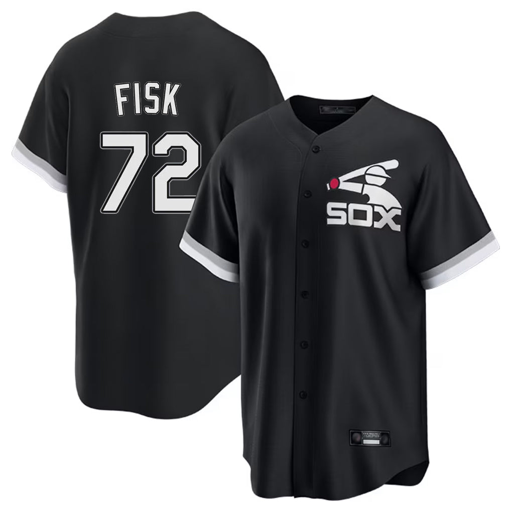 Chicago White Sox #72 Carlton Fisk Player Black HeidiMiller Spring Training Game Stitched Jerseys