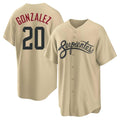 Arizona Diamondbacks #20 Luis Gonzalez Player Tan HeidiMiller City Connect Home Game Stitched Jerseys