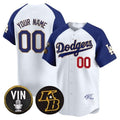 Custom Los Angeles Dodgers Vin Patch & Kobe Bryant Signature Vapor Premier Limited Jersey ¨C White 2 HeidiMiller