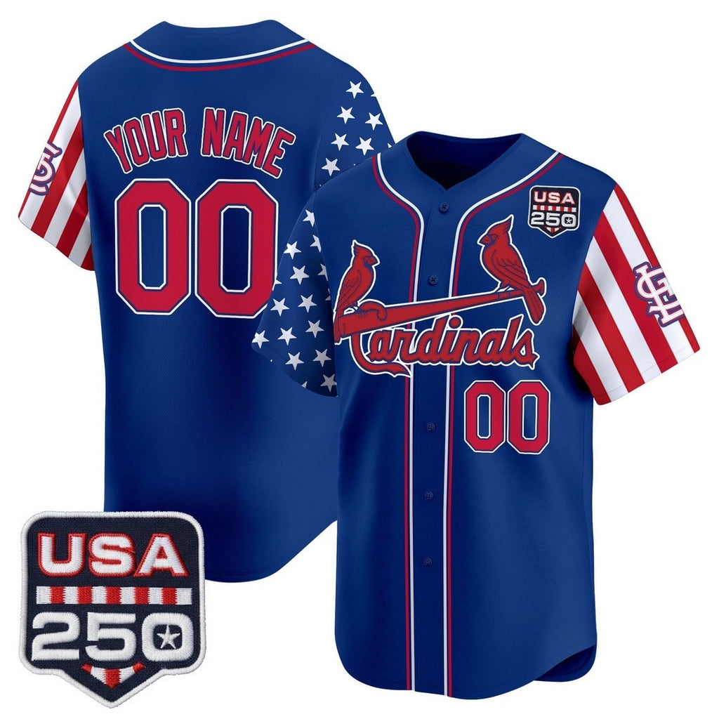 Custom St. Louis Cardinals America 250 Edition Vapor Premier Limited Royal HeidiMiller Stitched Jerseys
