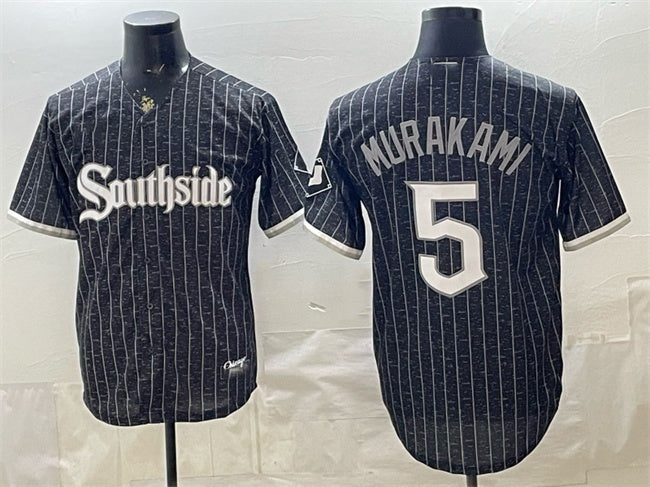 Chicago White Sox #5 Munetaka Murakami Black HeidiMiller 2021 City Connect Cool Base Stitched Jersey