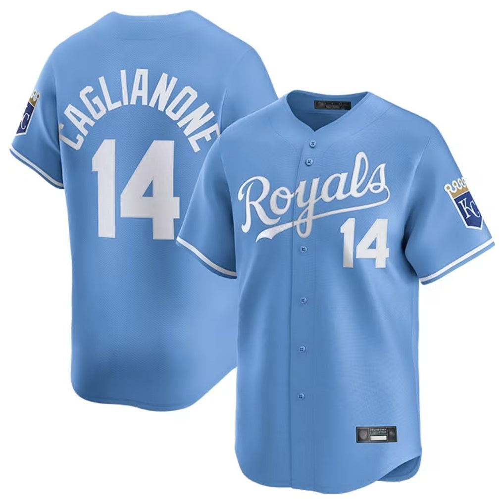 Kansas City Royals #14 Jac Caglianone Player Light Blue HeidiMiller Alt Limited Home Stitched Jerseys