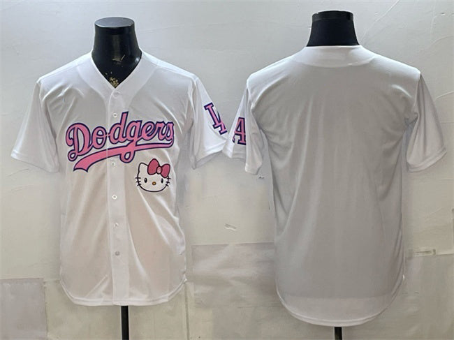Los Angeles Dodgers Blank White HeidiMiller Hello Kitty Night Stitched Jersey
