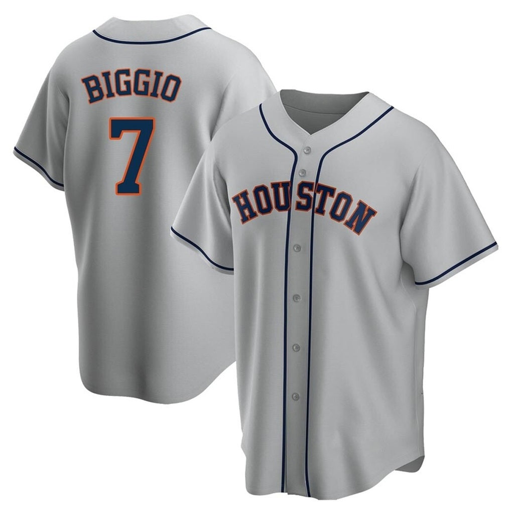 Houston Astros #7 Craig Biggio Player Gray HeidiMiller Home Game Stitched Jerseys