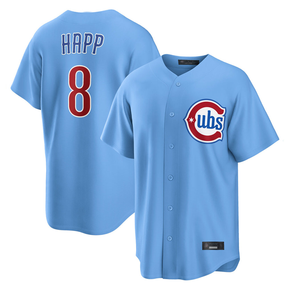 Chicago Cubs #8 Ian Happ Player Light Blue HeidiMiller Home Game Stitched Jerseys