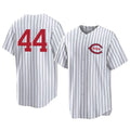 Cincinnati Reds #44 Elly De La Cruz Player White HeidiMiller Stripe Field of Dreams Game Home Stitched Jerseys
