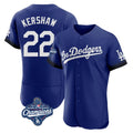 Los Angeles Dodgers #22 Clayton Kershaw Player Royal HeidiMiller World Series Meet City Connect Elite Home Stitched Jerseys