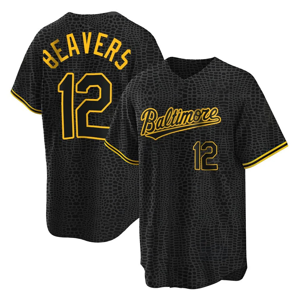 Baltimore Orioles #12 Dylan Beavers Player Black HeidiMiller Snake Skin City Home Game Stitched Jerseys