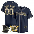 Custom Atlanta Braves Armed Forces Day Vapor Premier Limited Jersey ¨C Navy HeidiMiller