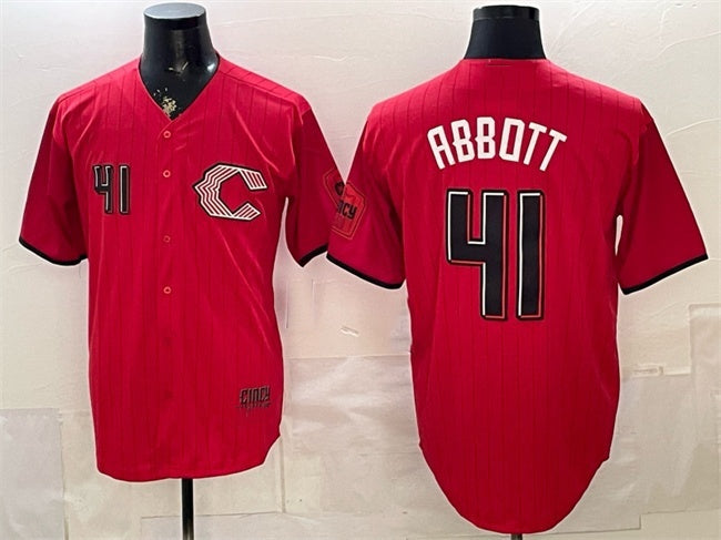 Cincinnati Reds #41 Andrew Abbott Red HeidiMiller 2026 City Connect Stadium Stitched Jersey