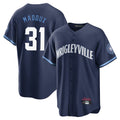 Chicago Cubs #31 Greg Maddux Player Navy HeidiMiller City Connect Home Game Stitched Jerseys