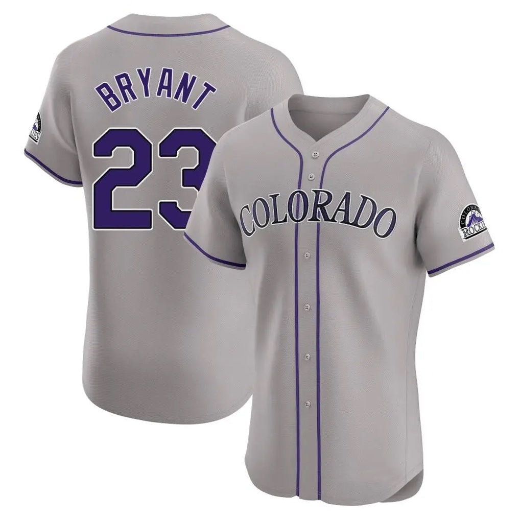 Colorado Rockies #23 Kris Bryant Player Gray HeidiMiller Limited Elite Home Stitched Jerseys