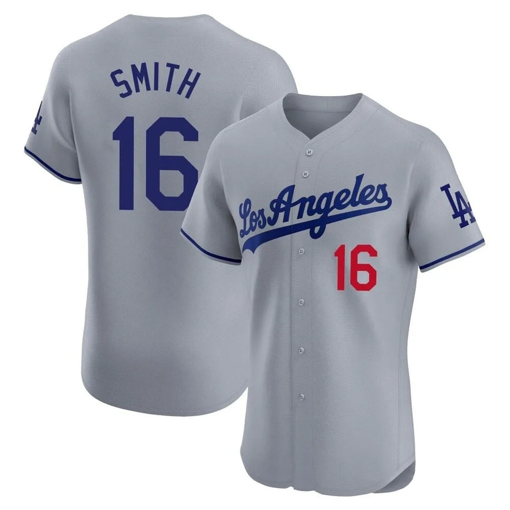 Los Angeles Dodgers #16 Will Smith Player Gray HeidiMiller Limited Elite Home Stitched Jerseys