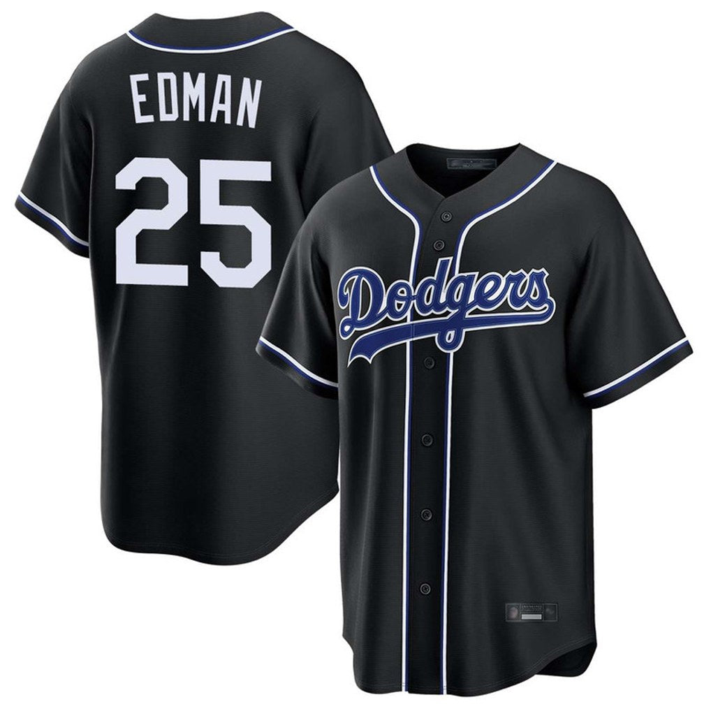 Los Angeles Dodgers #25 Tommy Edman Player Black HeidiMiller Carbon Limited Home Stitched Jerseys