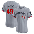 Minnesota Twins #49 Pablo Lopez Player Gray HeidiMiller Home Limited Elite Stitched Jerseys