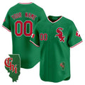 Custom Chicago White Sox Mexico Vapor Premier Limited Jersey ¨C Illinois Patch ¨C Green HeidiMiller